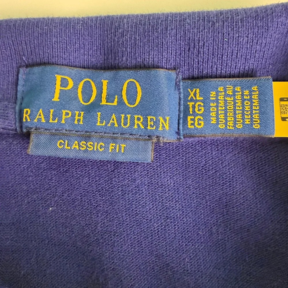 Polo Ralph Lauren Mens XL Polo Shirt Purple Yellow Pony Classic Fit